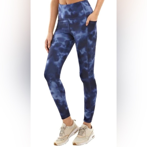 Danskin Supersoft Tie-Dye 7/8 Leggings w/ Pockets Blue Size Small - Picture 1 of 13